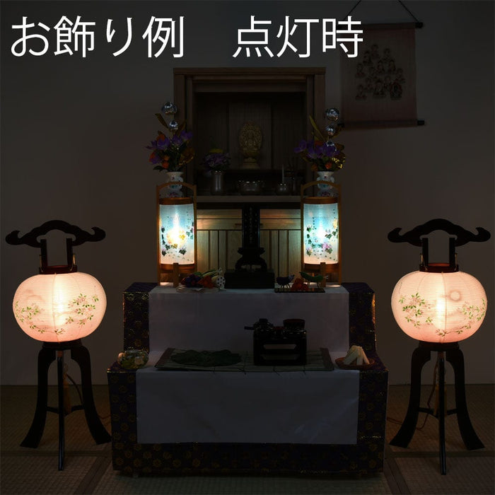 盆提灯 姫行灯 桜花山水 二重 対 特徴 8
