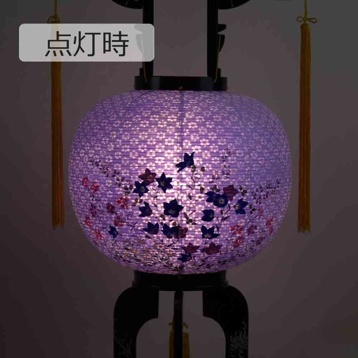 盆提灯 回転 紫織 桔梗に梅鉢小紋 特徴 4