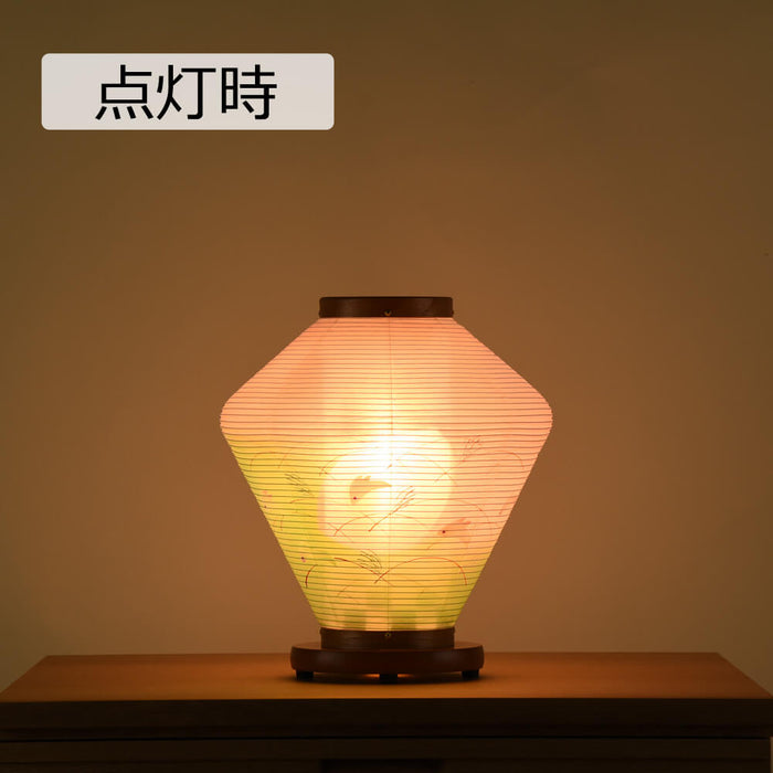 盆提灯 なごみ 2号 ケヤキ調 絹二重絵 特徴 4