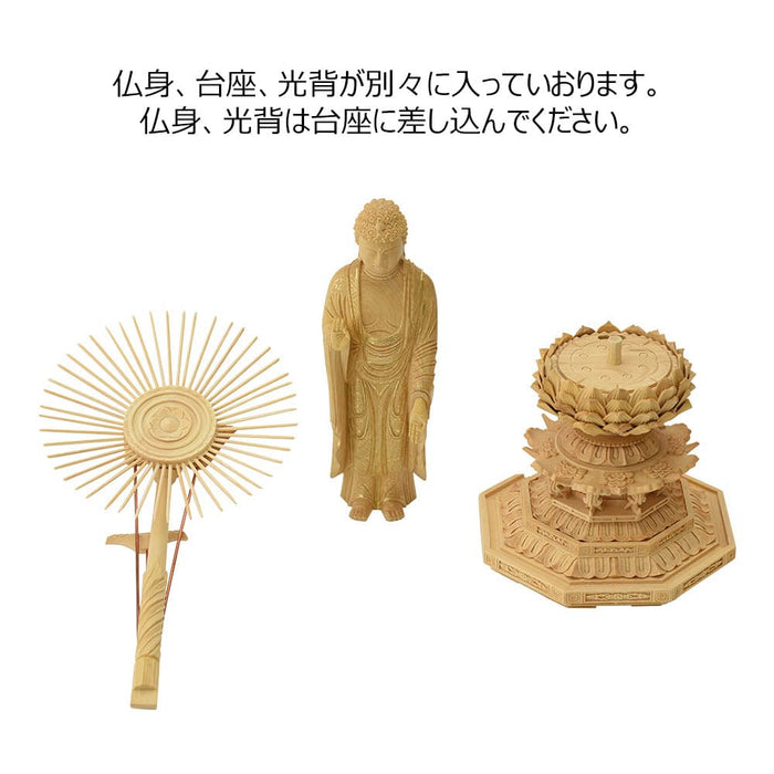 仏像 本尊 東 阿弥陀如来 ツゲ眼入金泥 4.5寸 特徴 6