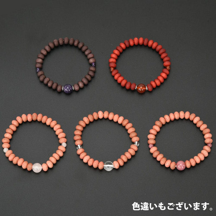 数珠・念珠 草木染ブレス 桜染桜ミカン玉 バラ輝石 特徴 4