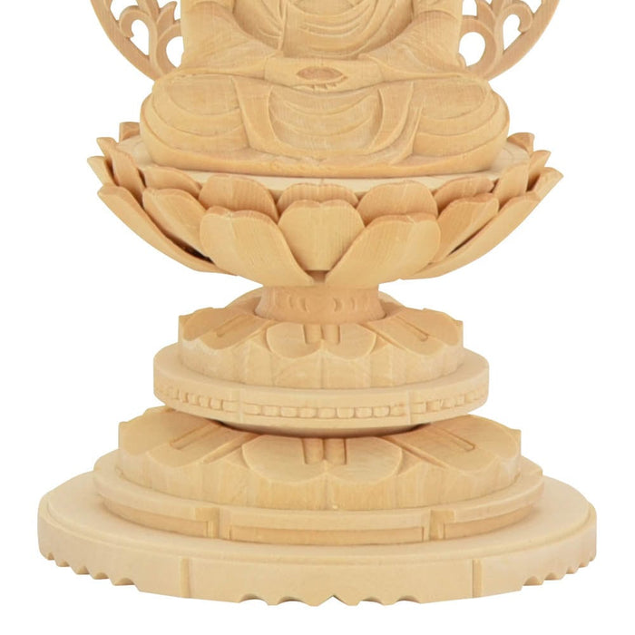 仏像 本尊 座釈迦 白木 丸台 2.5寸 特徴 5